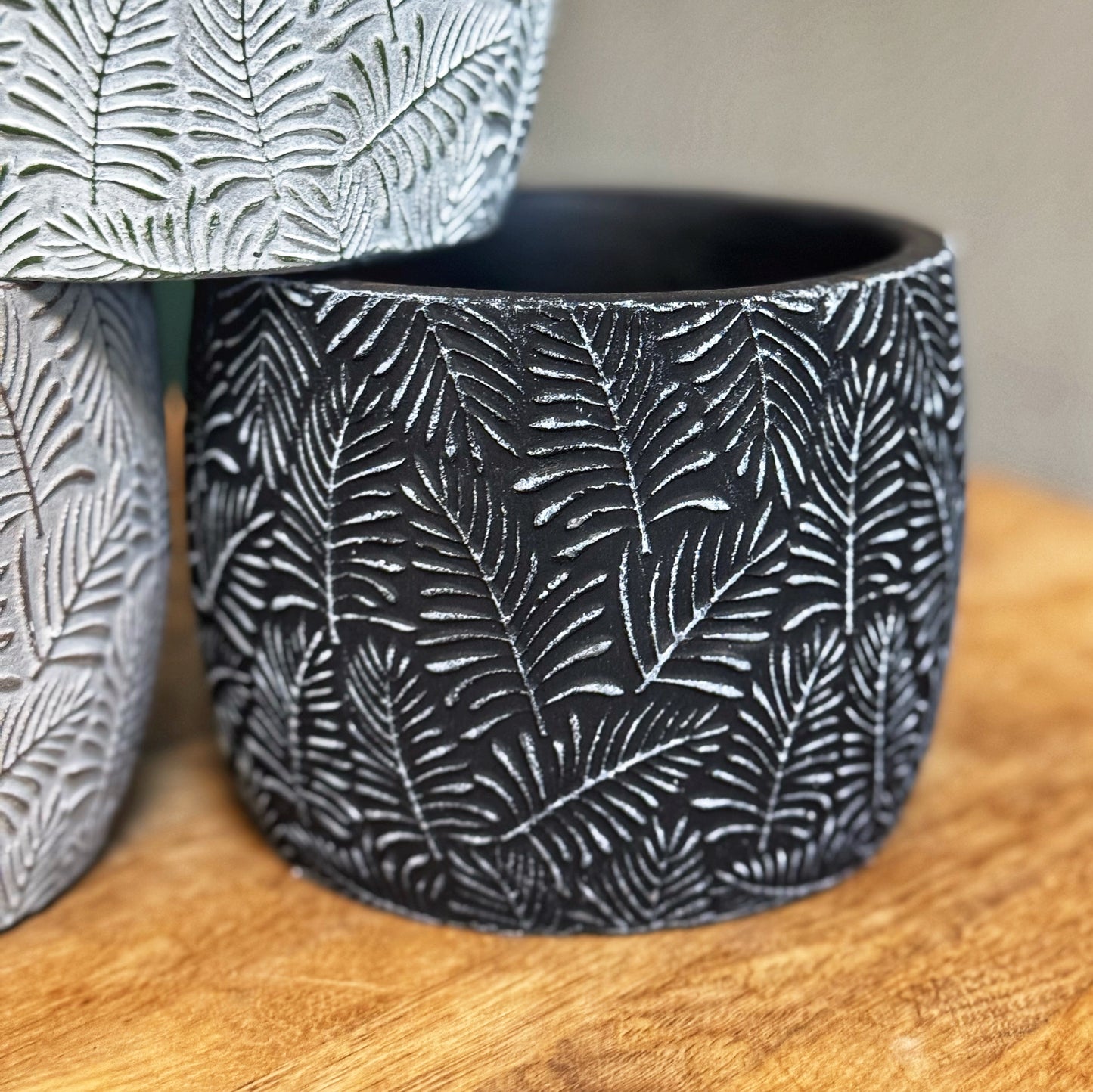 Fern pots/Cement look -Black/Green/Grey