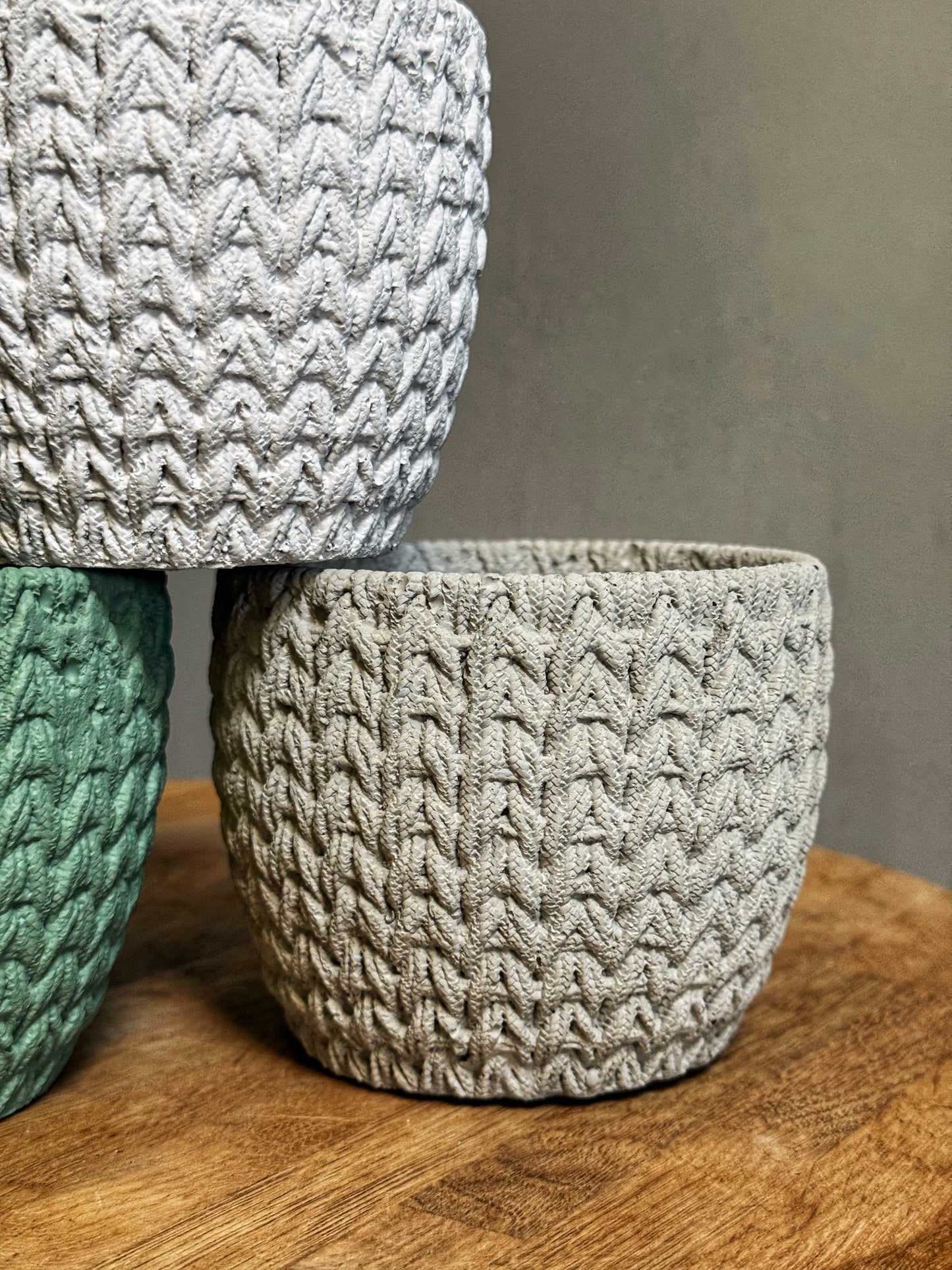 Brio pots-Grey/White/Green