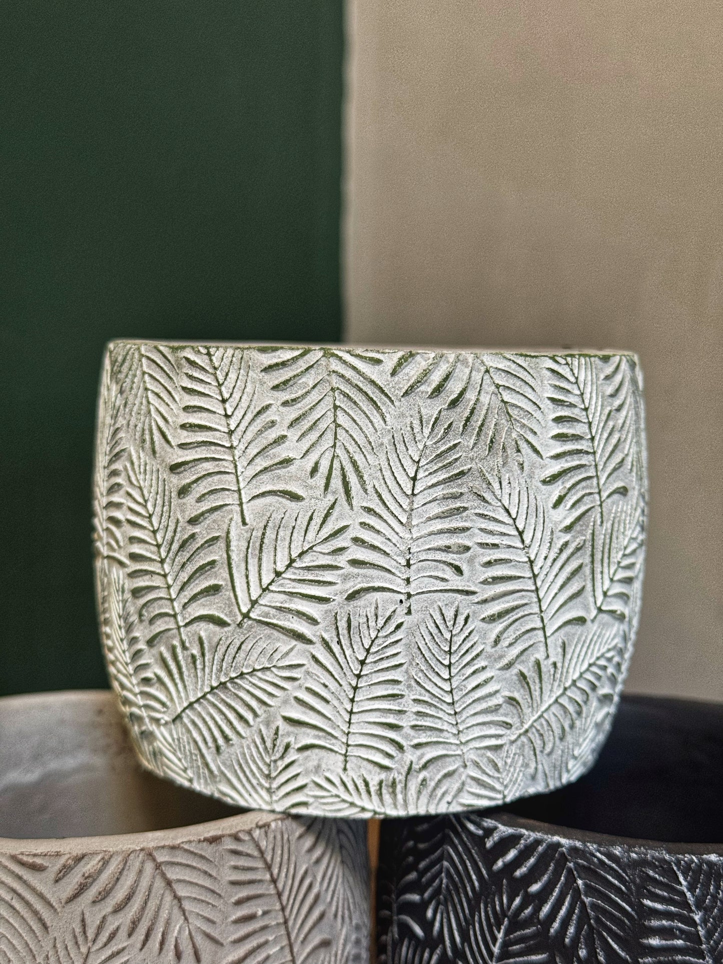 Fern pots/Cement look -Black/Green/Grey