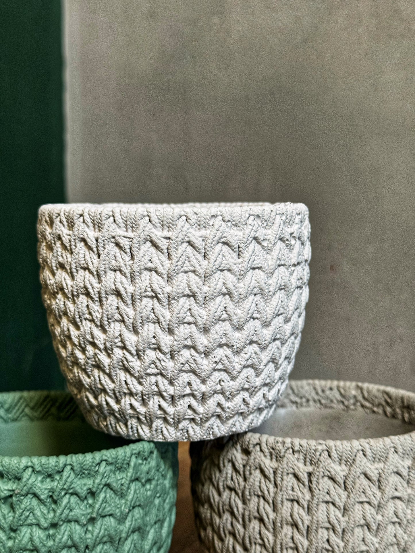 Brio pots-Grey/White/Green