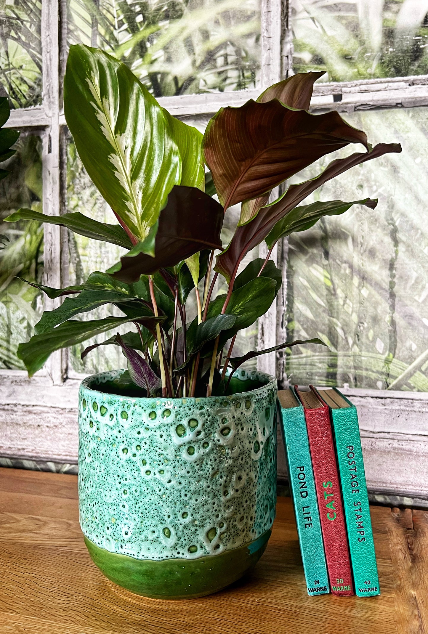 Emerald Reactive Glaze Pot -D16cm