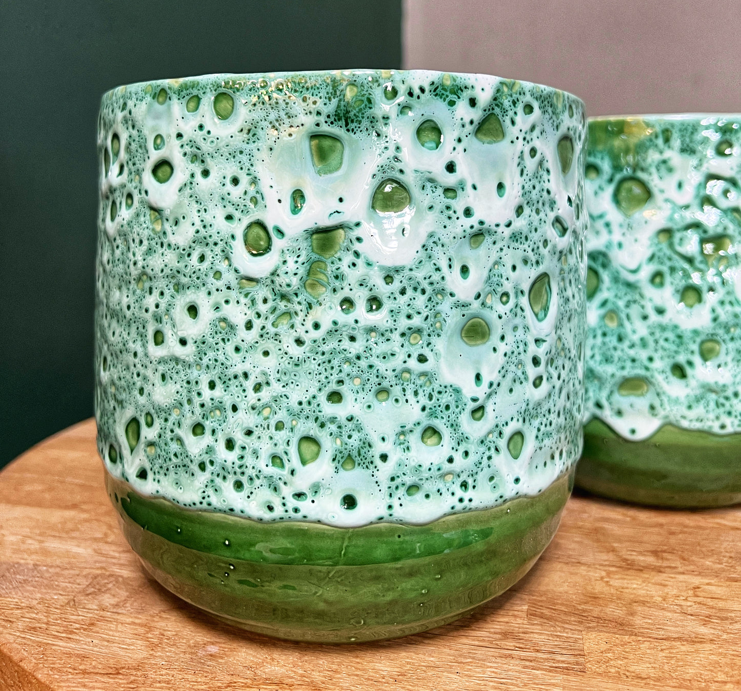 Emerald Reactive Glaze Pot -D16cm