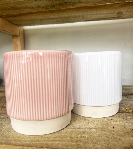 Athens Ribbed pot-Pink or White