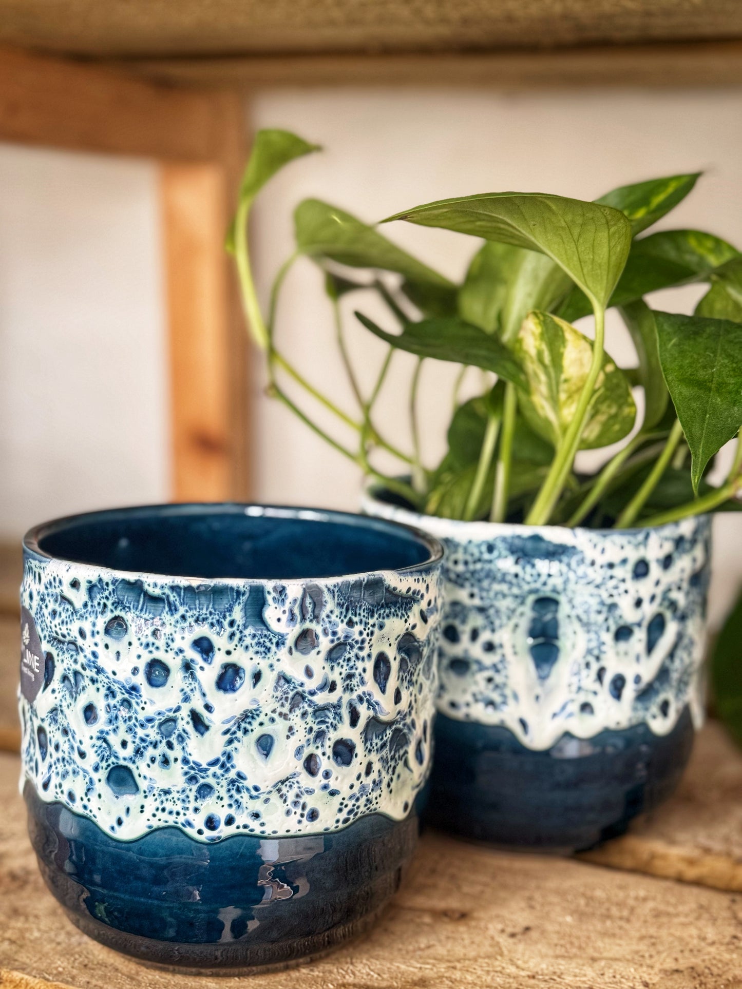 Reactive glaze- Sapphire pot