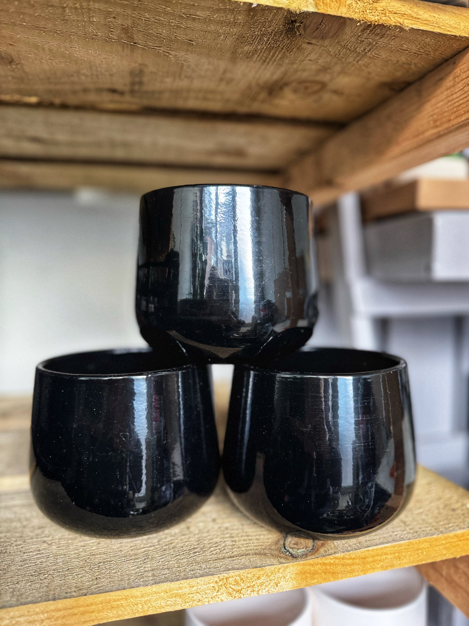black shiny plant pots Black glazed pots – QueenofgreenHQ