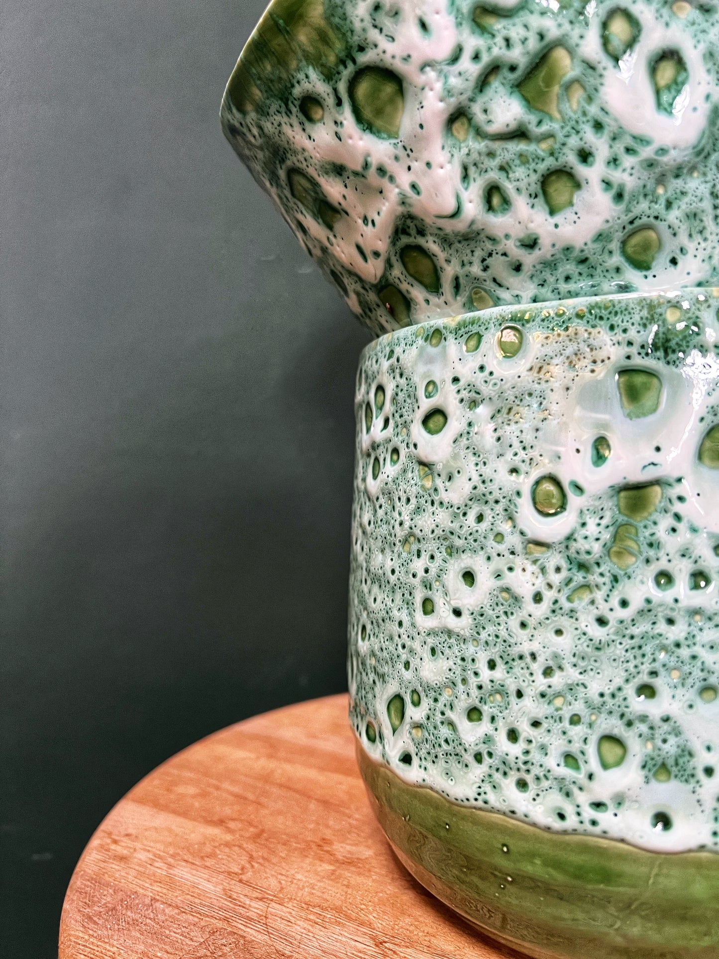 Emerald Reactive Glaze Pot -D16cm
