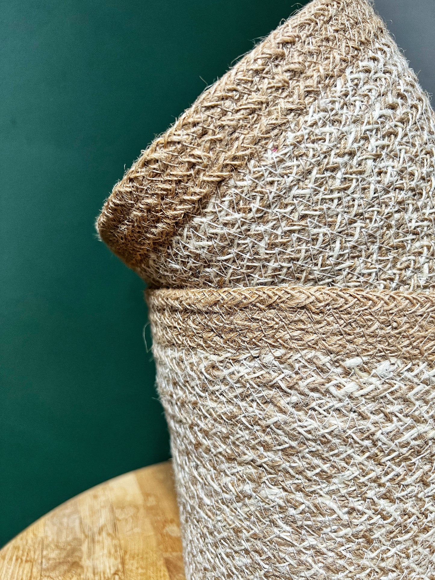 Handwoven hessian baskets